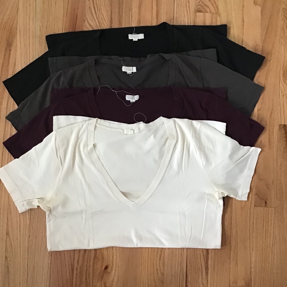 J Crew Vneck Tshirt Pack - Tissue Tees - SZ Small